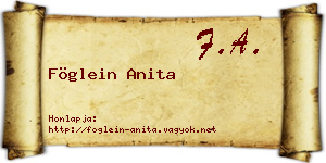 Föglein Anita névjegykártya