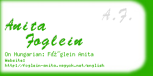 anita foglein business card